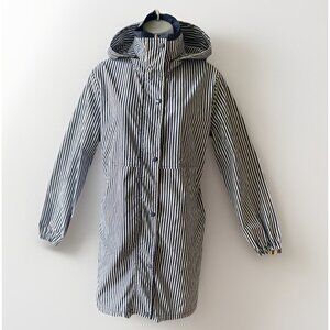 'S MaxMara Trench Rain Coat Reversible Women's Size 6 Nautical Navy Chic Striped